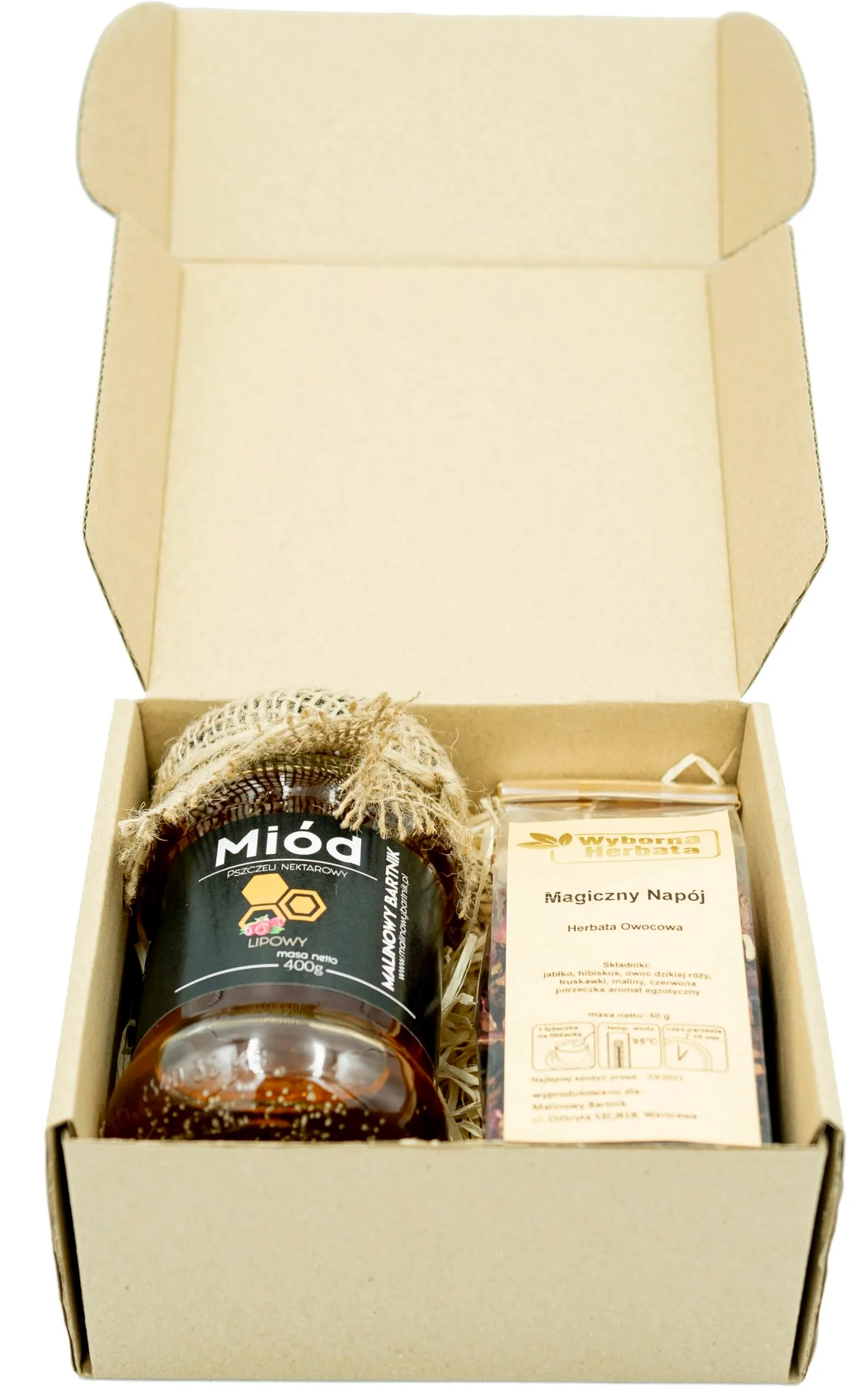 ZESTAW Prezentowy Miód Lipowy z Herbatą Owocową - Oferta limitowana