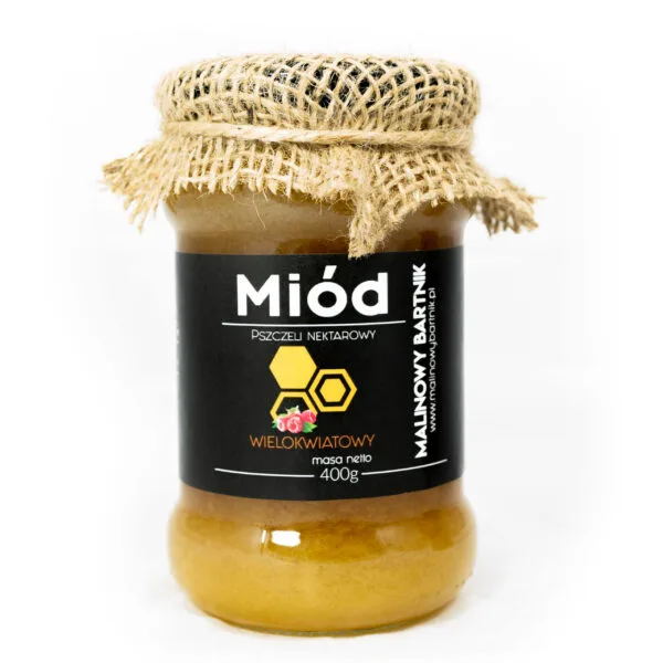 ZESTAW Prezentowy 4x Miody z herbatą i pyłkiem pszczelim + gratis