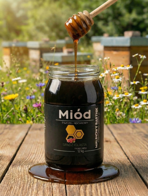 Miód Spadziowy - Spadź iglasta 1.2 kg, 1200 g - Bieszczady 2025
