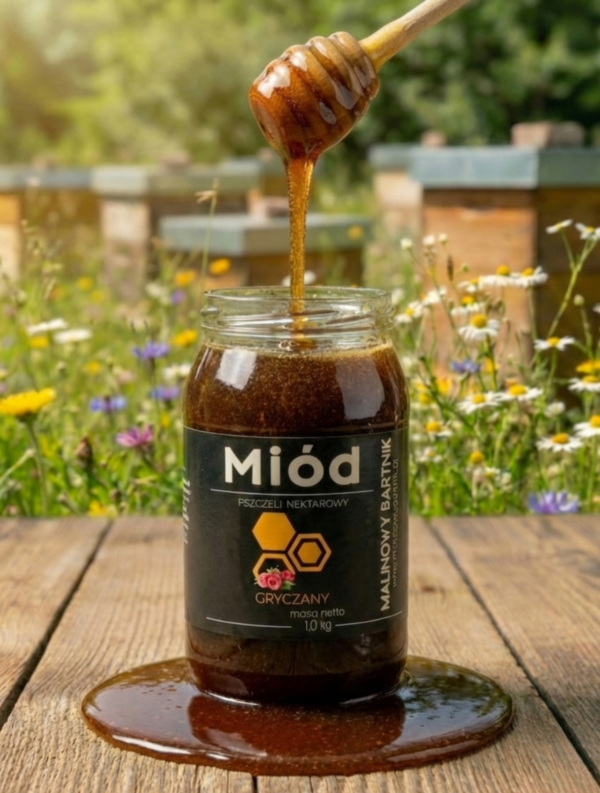 Miód Gryczany - 1.2KG 1200G - Zbiór Sierpień 2025