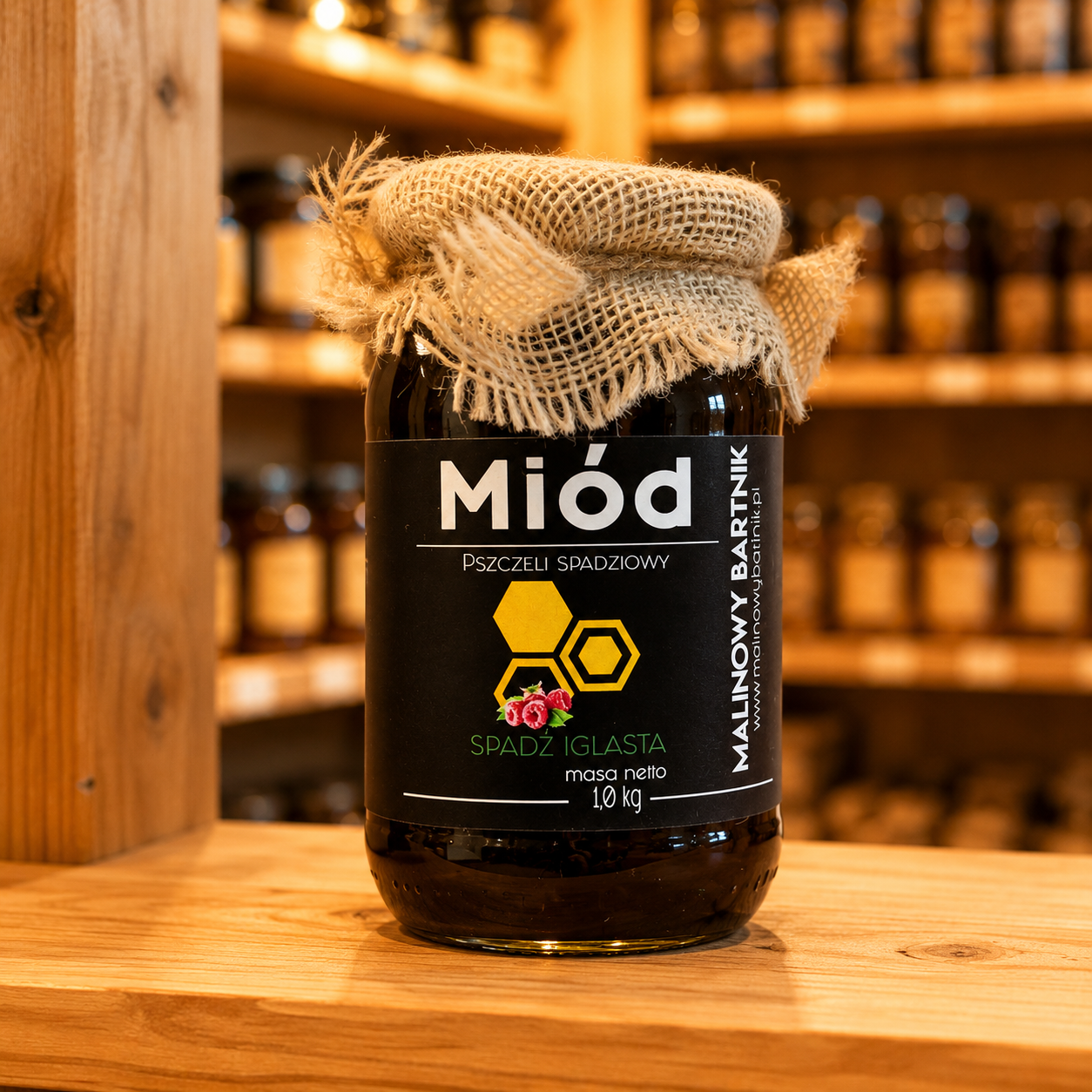 Miód Spadziowy - Spadź Iglasta 1 kg, 1000 g - Bieszczady - obrazek 2