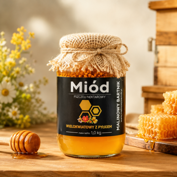 Miód Wielokwiatowy z Pyłkiem 1 kg, 1000 g - Świeży 2026