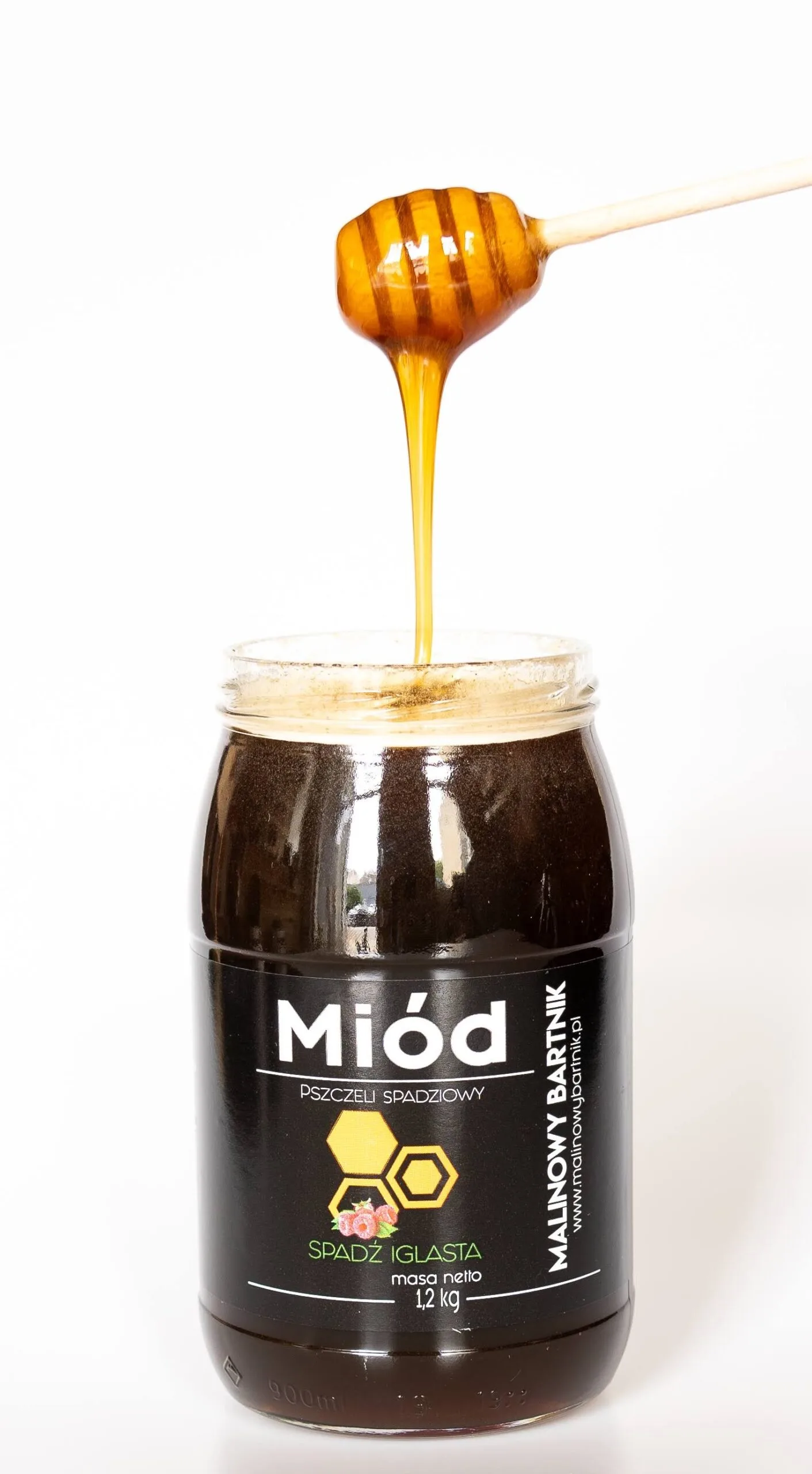 Miód Spadziowy - Spadź iglasta 1.2 kg, 1200 g - Bieszczady 2025 - obrazek 2