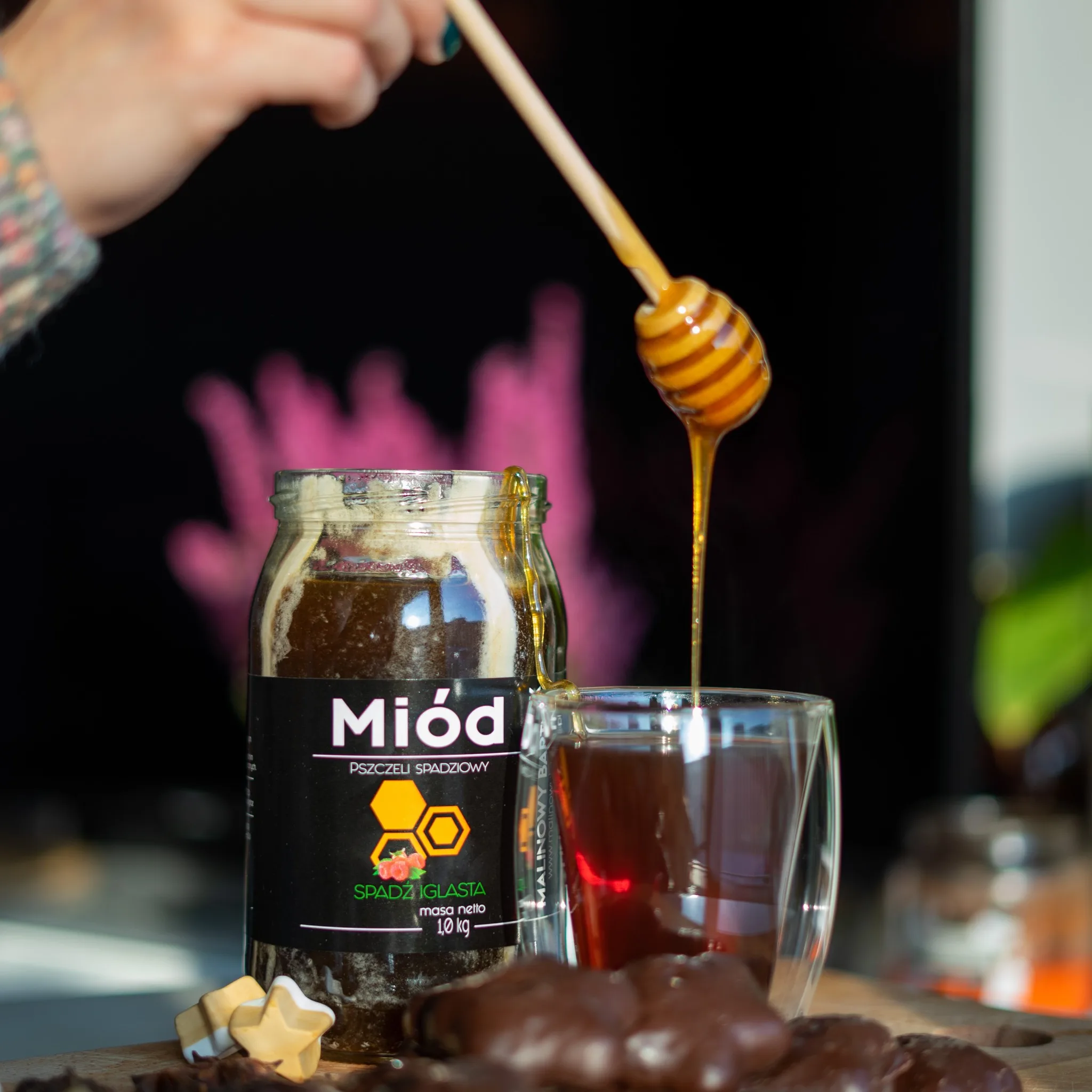 Miód Spadziowy - Spadź iglasta 1.2 kg, 1200 g - Bieszczady 2025 - obrazek 3