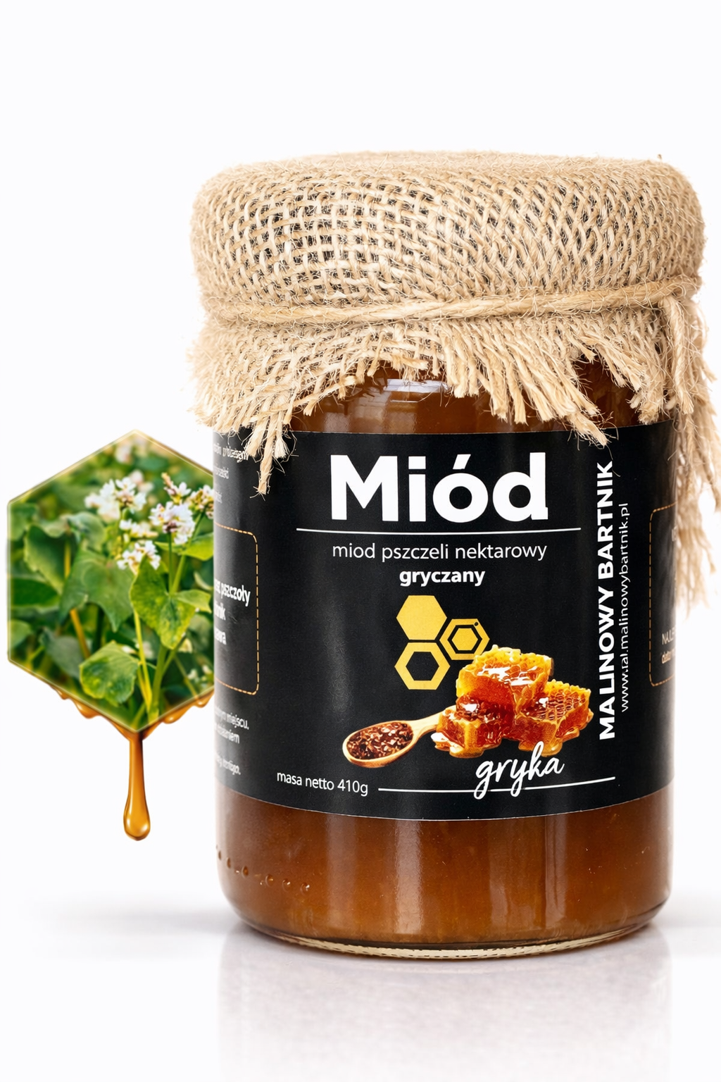 Miód Gryczany - 0.41KG 410G - Zbiór Sierpień 2025 - obrazek 3