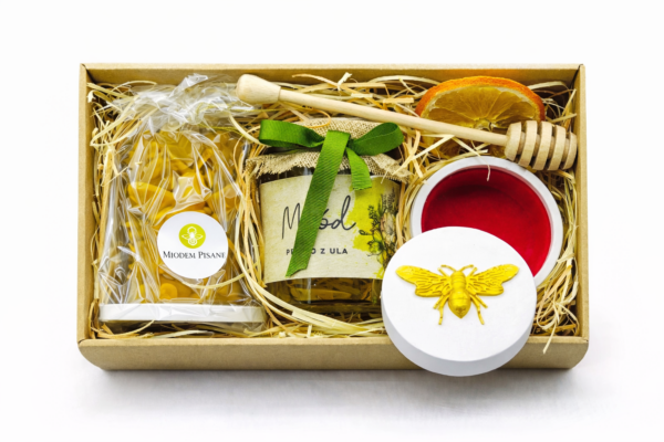  Naturalny zestaw prezentowy z miodem i rękodziełem – elegancja inspirowana naturą 