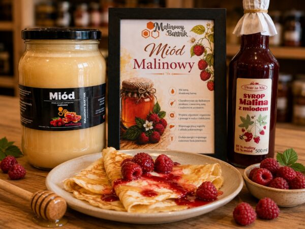 Miód Malinowy z malin polskich 1kg, 1000g świeży zbiór 2026